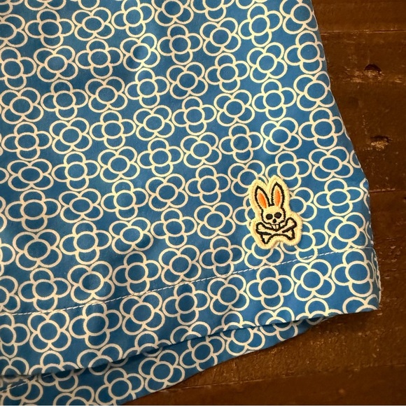 Psycho Bunny Blue Patterned Men's Swim Shorts - Picture 2 of 8